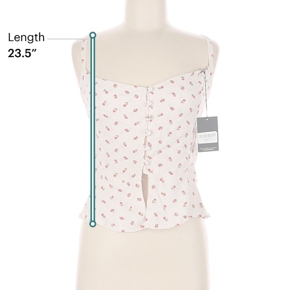 NWT reformation Adela Top in cherries blush light pink size 12 seen on riverdale - Picture 5 of 8